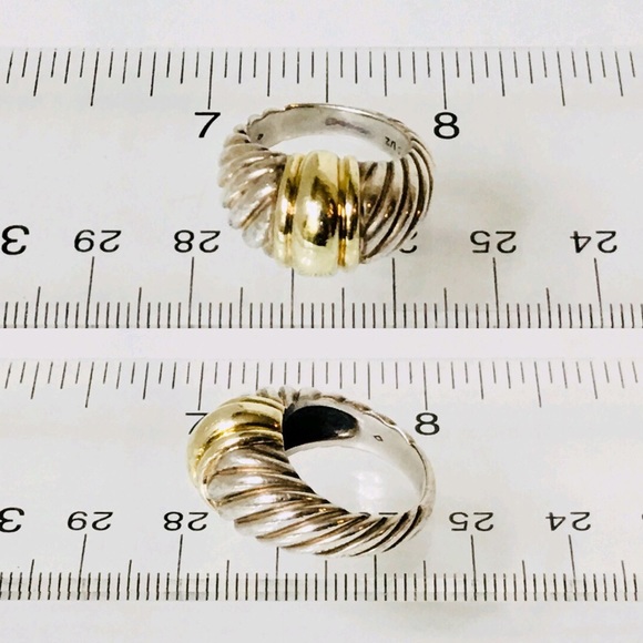 David Yurman Sterling & 14k Gold Cable Dome Ring - Picture 6 of 8